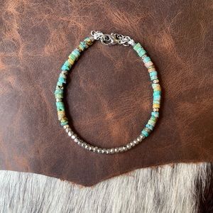 Turquoise and silver bracelet